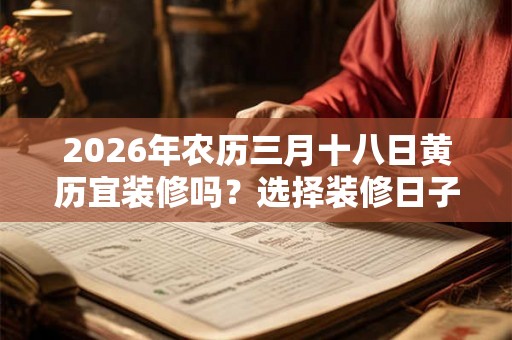 2026年农历三月十八日黄历宜装修吗？选择装修日子要注意什么？