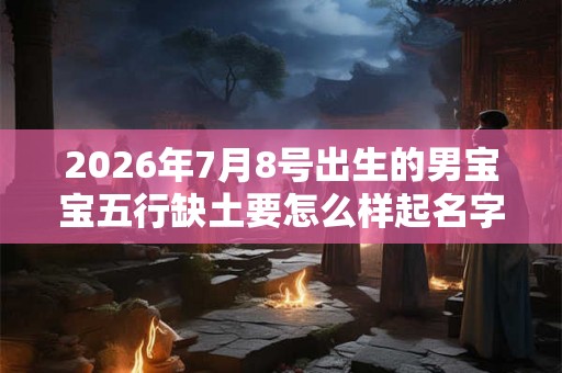 2026年7月8号出生的男宝宝五行缺土要怎么样起名字