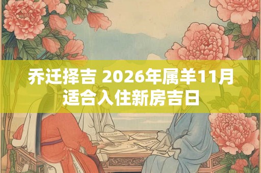 乔迁择吉 2026年属羊11月适合入住新房吉日