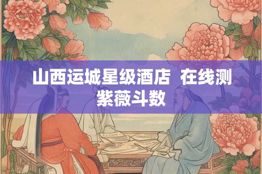 山西运城星级酒店  在线测紫薇斗数