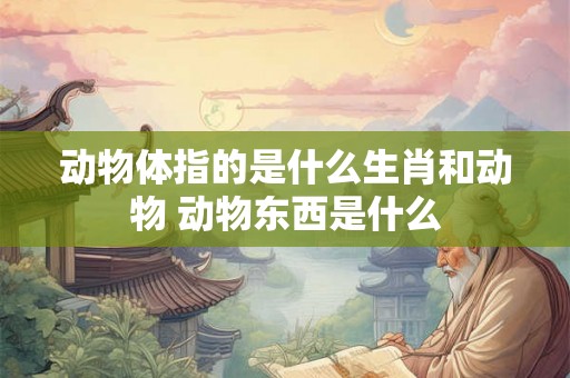 动物体指的是什么生肖和动物 动物东西是什么