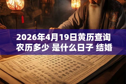 2026年4月19日黄历查询 农历多少 是什么日子 结婚吉时