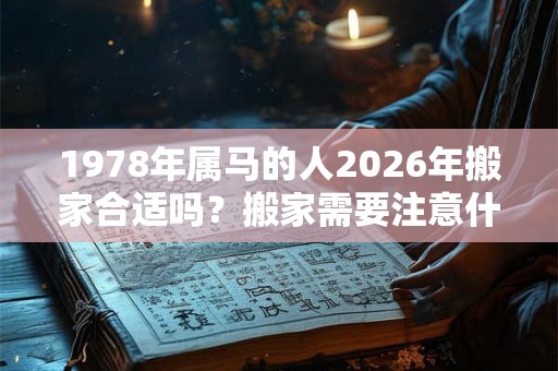 1978年属马的人2026年搬家合适吗?搬家需要注意什么? 1978年属马的人2026年搬家合适吗?搬家需要注意什么?