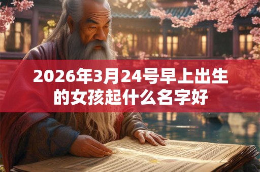 2026年3月24号早上出生的女孩起什么名字好 2026年3月24号早上出生的女孩起什么名字好
