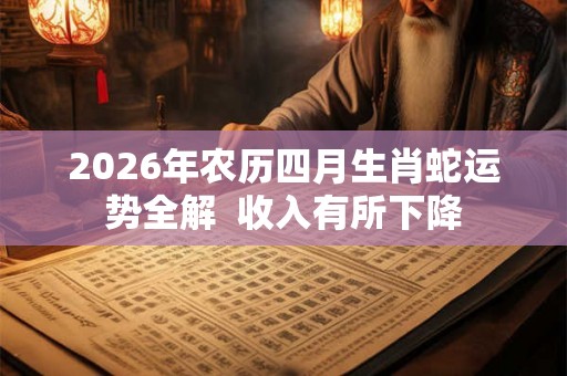2026年农历四月生肖蛇运势全解  收入有所下降