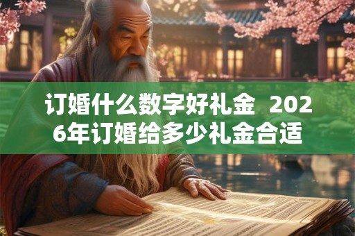 订婚什么数字好礼金  2026年订婚给多少礼金合适