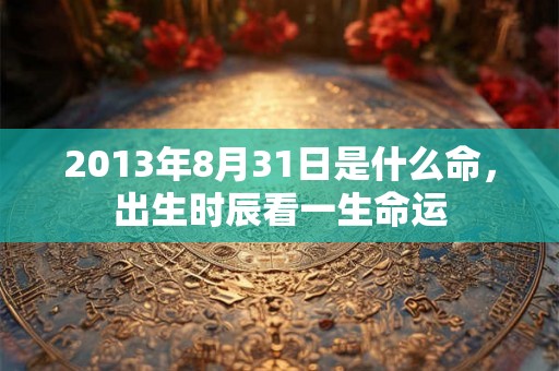 2013年8月31日是什么命，出生时辰看一生命运