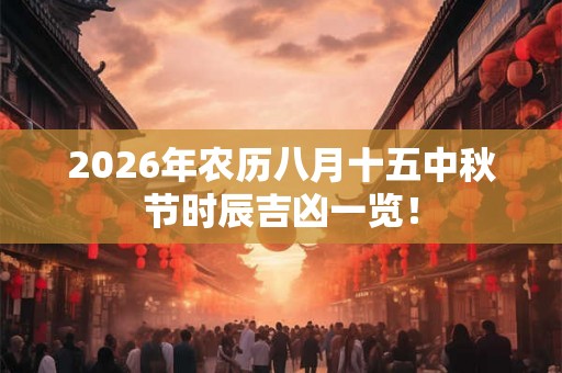 2026年农历八月十五中秋节时辰吉凶一览！