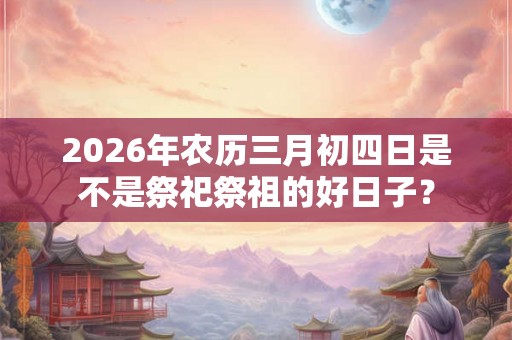2026年农历三月初四日是不是祭祀祭祖的好日子？