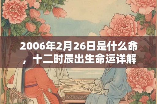 2006年2月26日是什么命,十二时辰出生命运详解 2006年2月26日是什么命,十二时辰出生命运详解