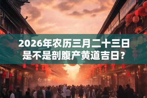 2026年农历三月二十三日是不是剖腹产黄道吉日？