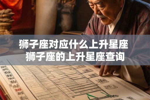 狮子座对应什么上升星座 狮子座的上升星座查询