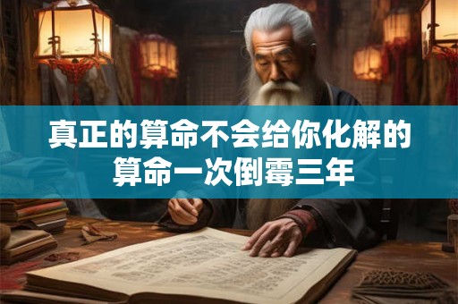 真正的算命不会给你化解的 算命一次倒霉三年