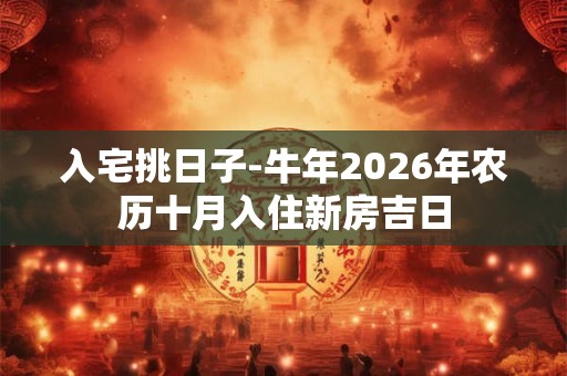 入宅挑日子-牛年2026年农历十月入住新房吉日