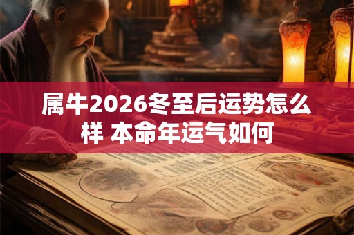属牛2026冬至后运势怎么样 本命年运气如何
