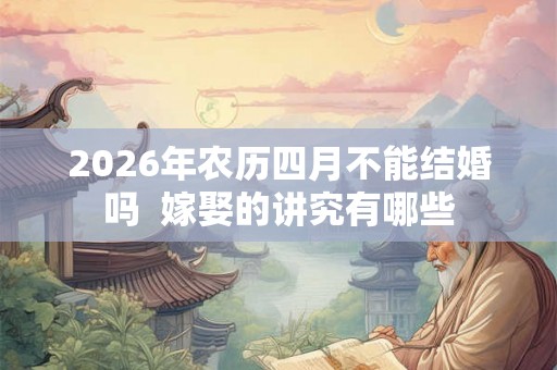 2026年农历四月不能结婚吗  嫁娶的讲究有哪些