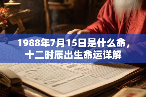 1988年7月15日是什么命，十二时辰出生命运详解