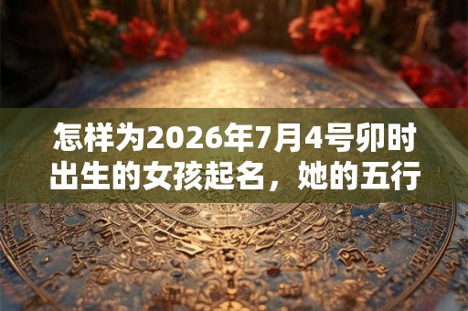 怎样为2026年7月4号卯时出生的女孩起名，她的五行是什么？