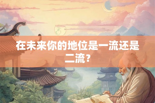 在未来你的地位是一流还是二流？