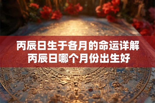 丙辰日生于各月的命运详解 丙辰日哪个月份出生好