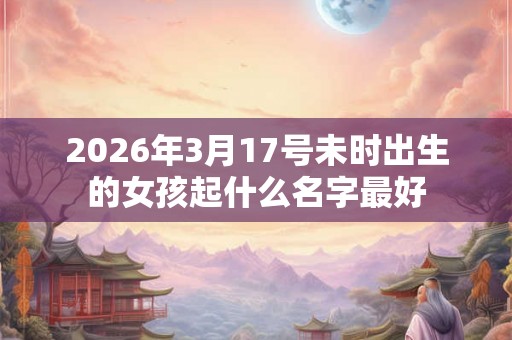 2026年3月17号未时出生的女孩起什么名字最好