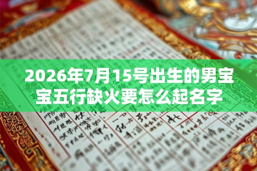 2026年7月15号出生的男宝宝五行缺火要怎么起名字