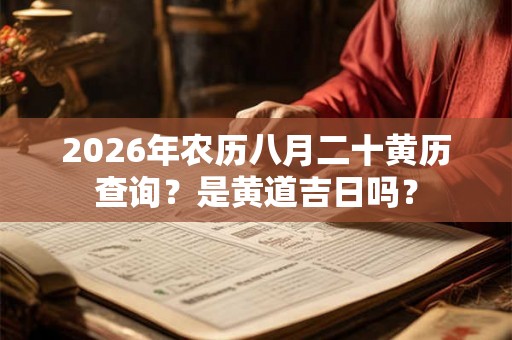 2026年农历八月二十黄历查询？是黄道吉日吗？