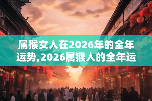 属猴女人在2026年的全年运势,2026属猴人的全年运势女性