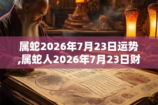 属蛇2026年7月23日运势,属蛇人2026年7月23日财运,生肖蛇2026年7月23日运势