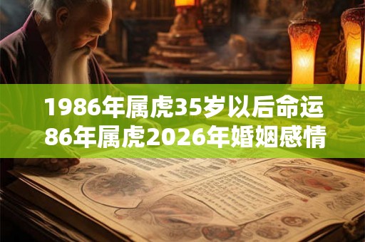 1986年属虎35岁以后命运 86年属虎2026年婚姻感情如何