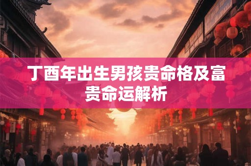 丁酉年出生男孩贵命格及富贵命运解析