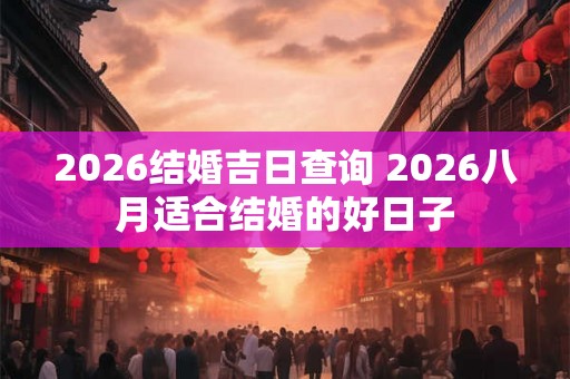 2026结婚吉日查询 2026八月适合结婚的好日子 2026结婚吉日查询 2026八月适合结婚的好日子