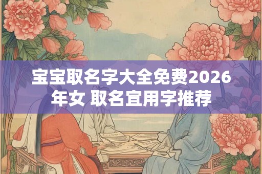 宝宝取名字大全免费2026年女 取名宜用字推荐 宝宝取名字大全免费2026年女 取名宜用字推荐