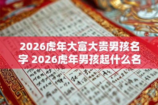 2026虎年大富大贵男孩名字 2026虎年男孩起什么名字好