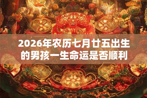 2026年农历七月廿五出生的男孩一生命运是否顺利