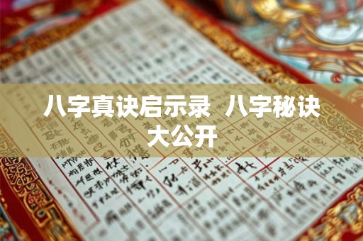 八字真诀启示录  八字秘诀大公开