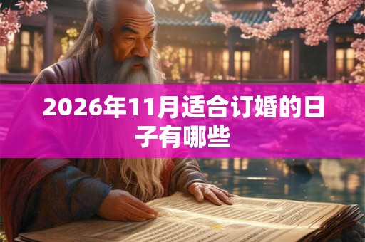2026年11月适合订婚的日子有哪些