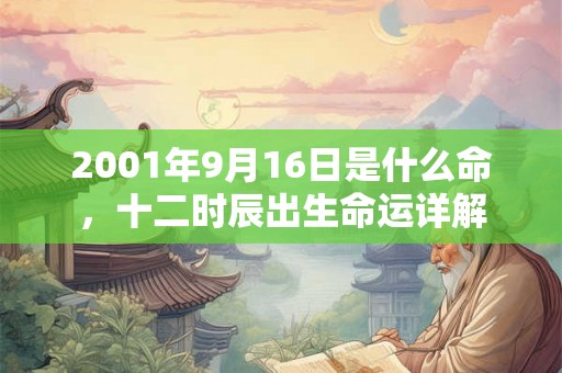 2001年9月16日是什么命,十二时辰出生命运详解 2001年9月16日是什么命,十二时辰出生命运详解