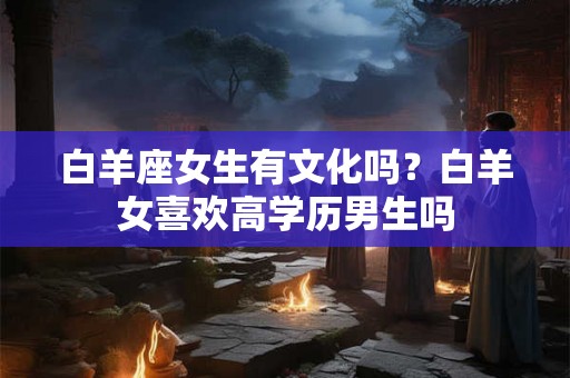 白羊座女生有文化吗？白羊女喜欢高学历男生吗