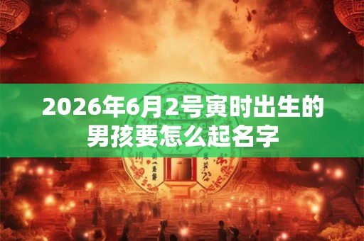 2026年6月2号寅时出生的男孩要怎么起名字