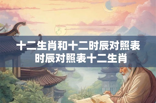 十二生肖和十二时辰对照表  时辰对照表十二生肖