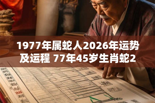 1977年属蛇人2026年运势及运程 77年45岁生肖蛇2026年每月运势