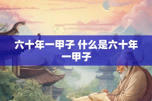 六十年一甲子 什么是六十年一甲子