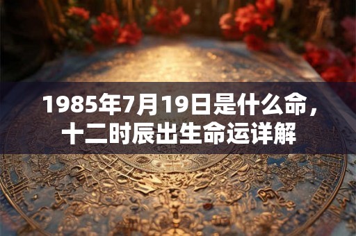 1985年7月19日是什么命，十二时辰出生命运详解