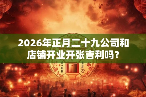 2026年正月二十九公司和店铺开业开张吉利吗? 2026年正月二十九公司和店铺开业开张吉利吗?