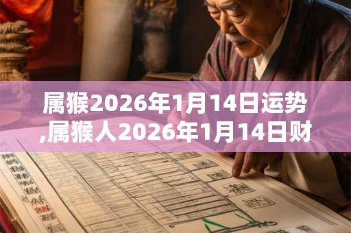 属猴2026年1月14日运势,属猴人2026年1月14日财运,生肖猴2026年1月14日运势