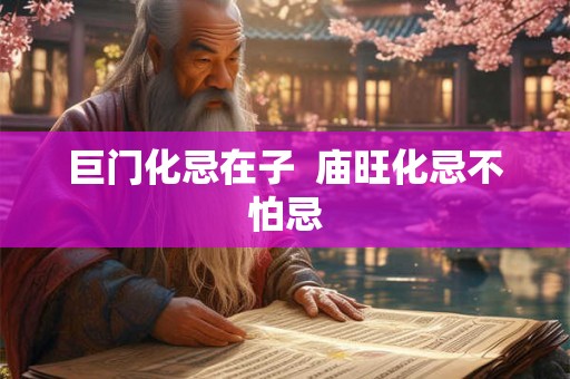 巨门化忌在子  庙旺化忌不怕忌