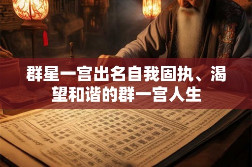 群星一宫出名自我固执、渴望和谐的群一宫人生