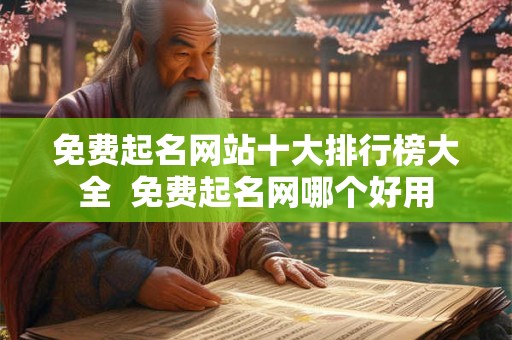 免费起名网站十大排行榜大全  免费起名网哪个好用