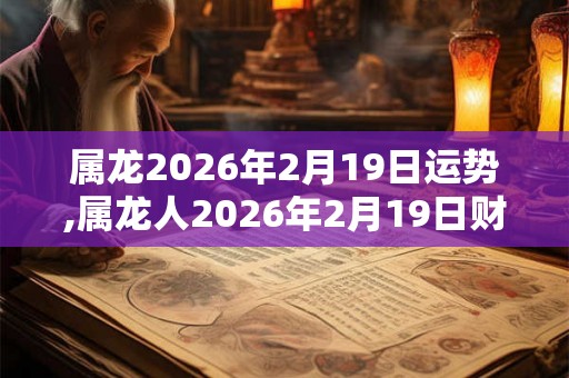 属龙2026年2月19日运势,属龙人2026年2月19日财运,生肖龙2026年2月19日运势